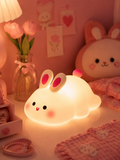 Kawaii Bunny Silicone LED Night Light – Soft Touch Rechargeable Bedside Lamp