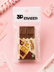 Zulipop Kawaii Chocolate Bar 3D Eraser (Pack of 2) | Cute Stationery Gift Set