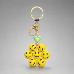😊 Happy Smiley Cluster Keychain