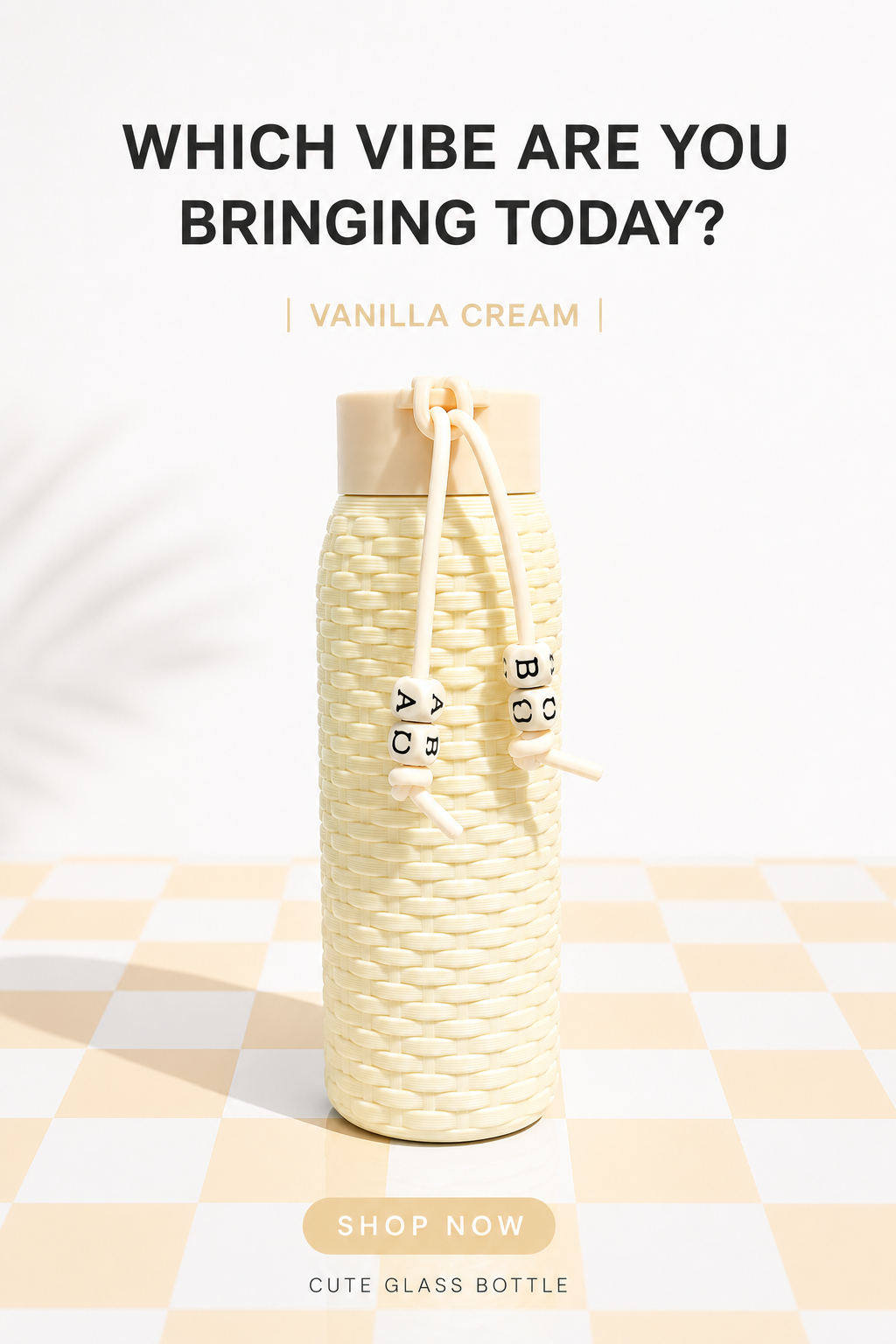 Woven Charm Glass Bottle – 3 Pastel Colours