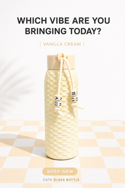 Woven Charm Glass Bottle – 3 Pastel Colours