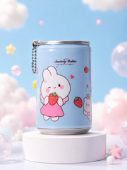 Zulipop Kawaii Mini Wet Wipes Keychain Can – Set of 3 (Cream Panda, Pink Bunny & Blue Bunny)