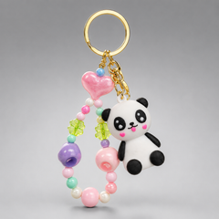 🐼 Panda Pop Beaded Keychain