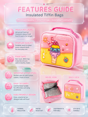 Kids Insulated Tiffin Bag – Cute Ice Cream Design