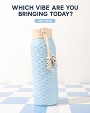 Woven Charm Glass Bottle – 3 Pastel Colours