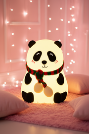 Cute Panda Silicone LED Night Lamp – Rechargeable Touch Sensor RGB Bedside Lamp