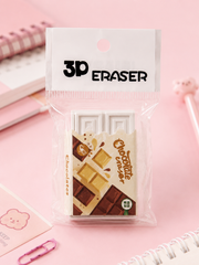 Zulipop Kawaii Chocolate Bar 3D Eraser (Pack of 2) | Cute Stationery Gift Set