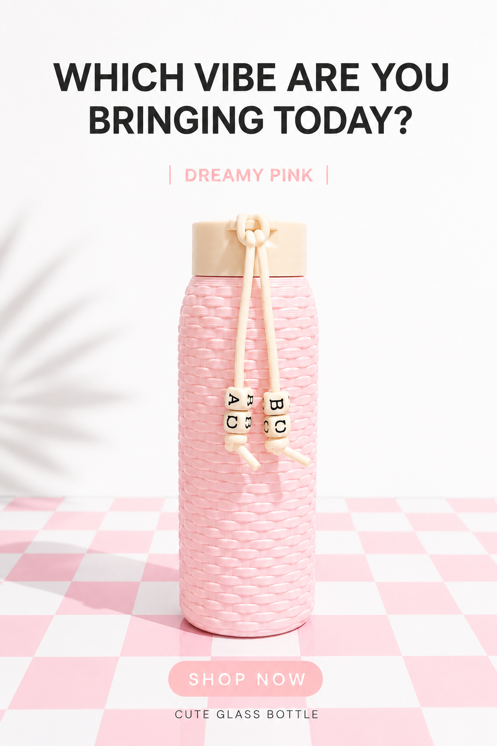 Woven Charm Glass Bottle – 3 Pastel Colours