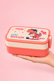 Zulipop 1000ml Dino Bento Lunch Box with Spoon & Fork | 3-Compartment Kids Lunch Box