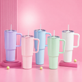 Toony 1200ml Pastel Tumbler with Handle & Straw | BPA-Free Reusable Travel Mug